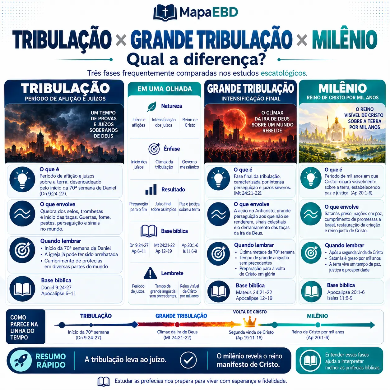 Tribulação × Grande Tribulação × Milênio
