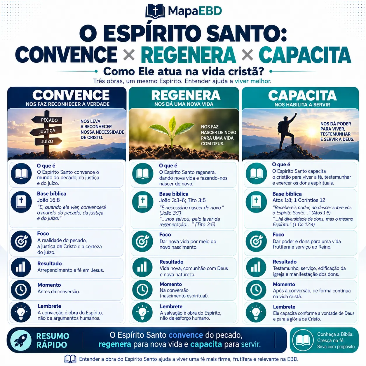 O Espírito Santo: Convence × Regenera × Capacita